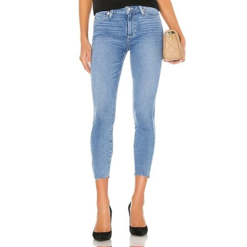 PAIGE Light Wash Ankle Crop Jeans